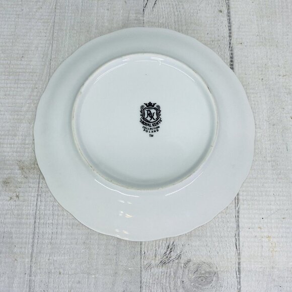 Royal Kent POLAND RKT3 Bavarian Rose Gold Trim Scallop China Salad Plates Set 4 - Picture 8 of 15